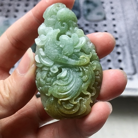 未镶嵌定制翡翠柒*后缅甸翡翠黄翡凤凰