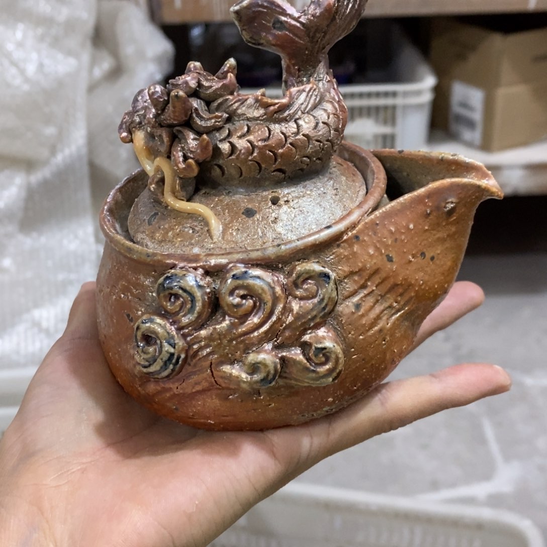 陶园柴烧，精品高货。394瑕疵泥纹3处