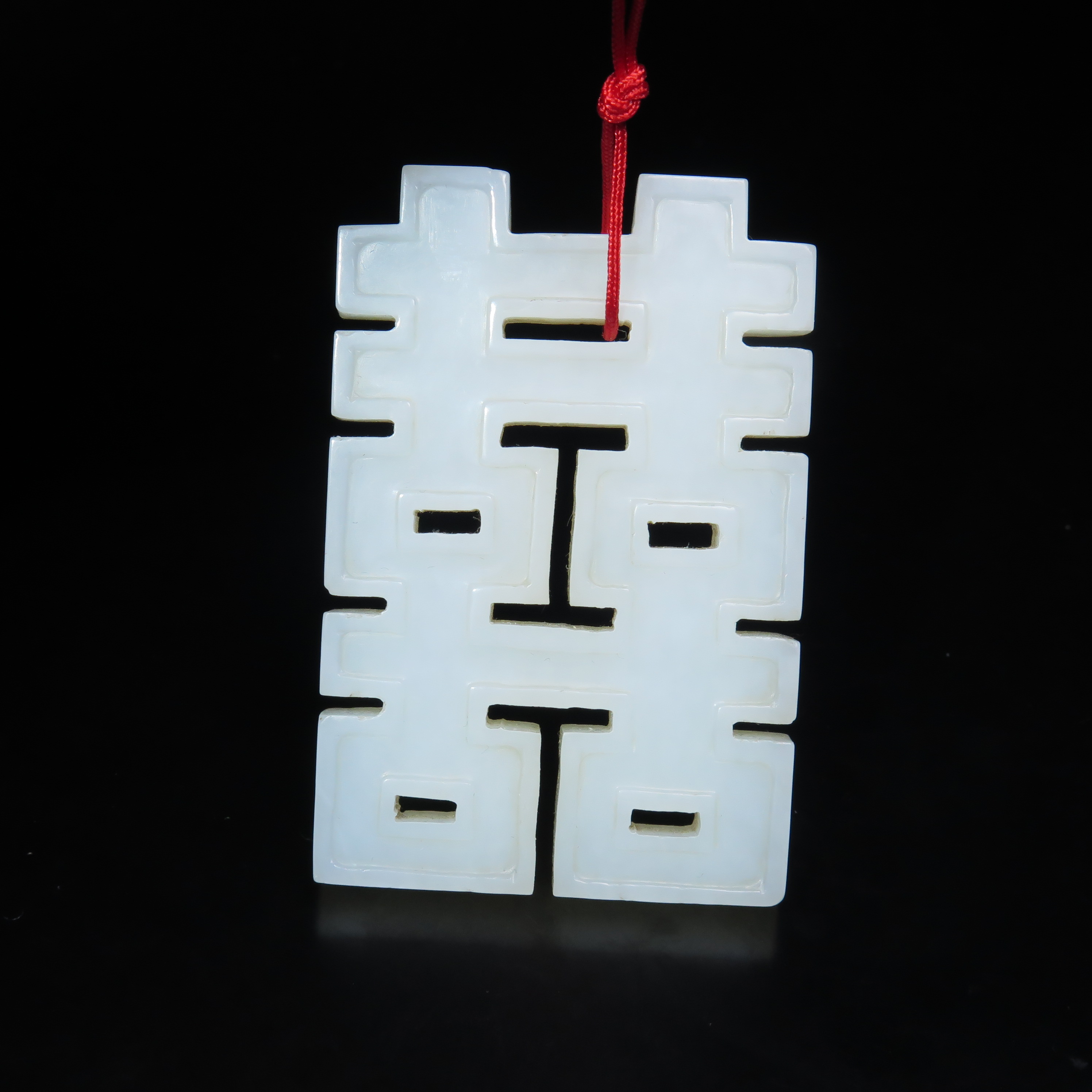 清代玉双喜佩/MZ014130/和田玉/民族文物