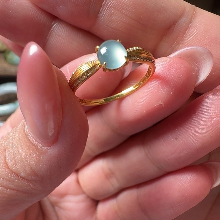 翡翠18K金镶嵌手镯翡翠1280