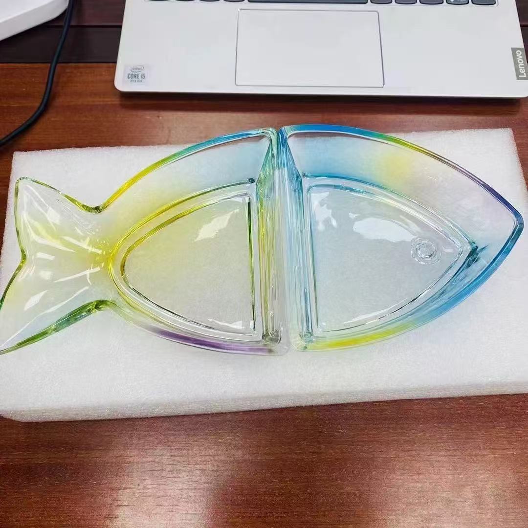 七彩渐变拼接水果盘干果盘小菜盘