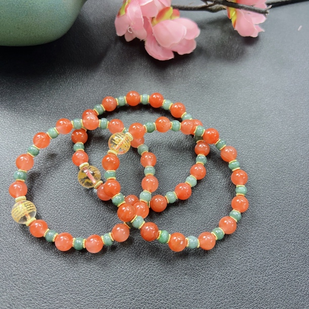 南红翡翠卡7+双色手串 110875 （多样性发其一）