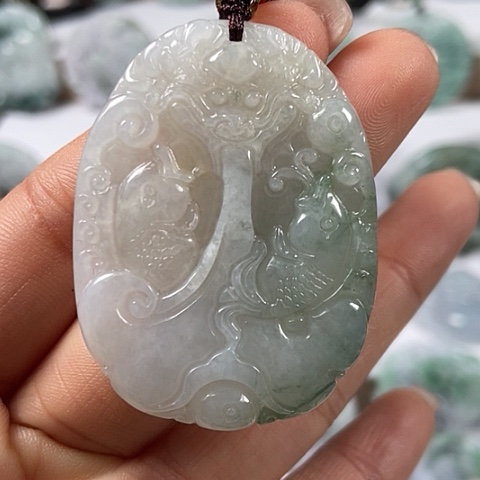 翡翠颈饰未镶嵌年年有余福利