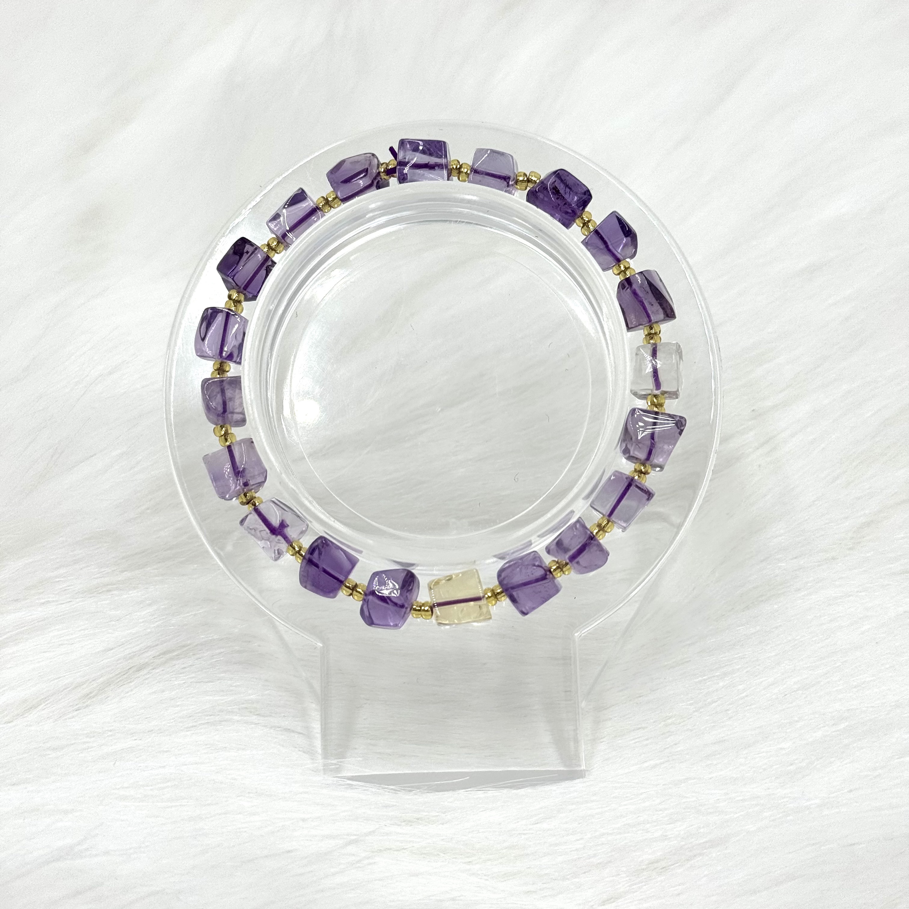 s04纯天然水晶几何方珠设计款