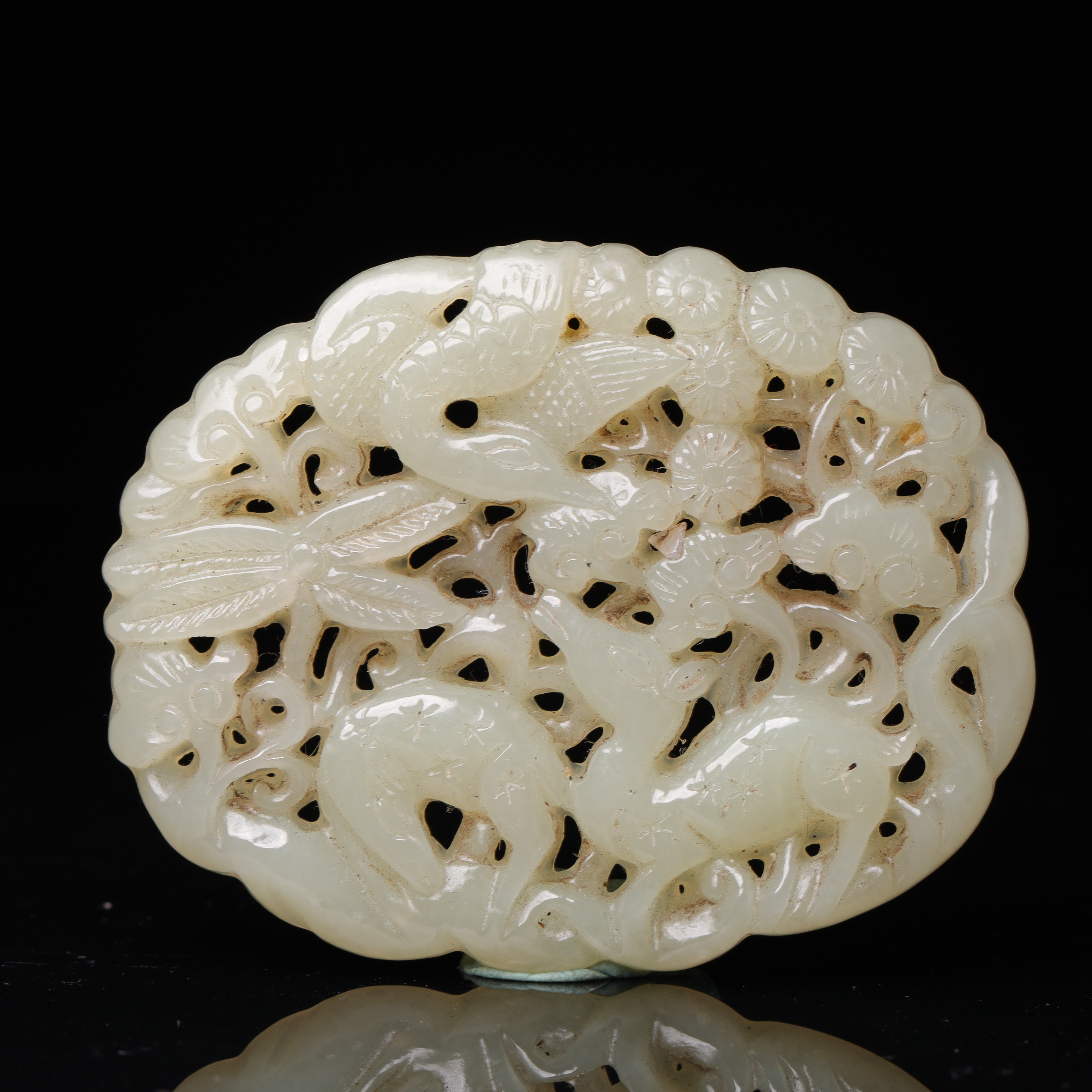 清代和田玉秋山鹿带板-NX