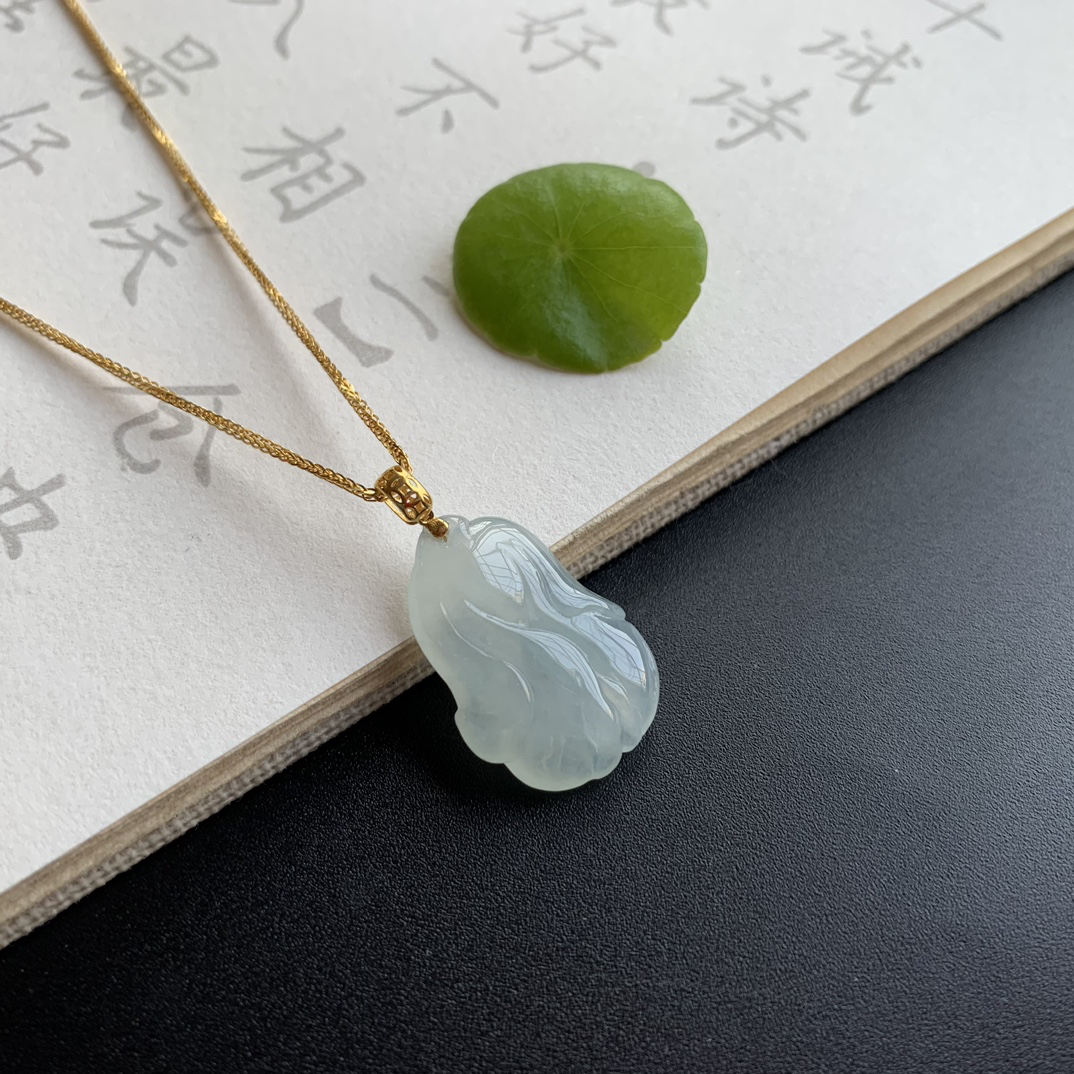 缅甸翡翠吊坠《百财》S460