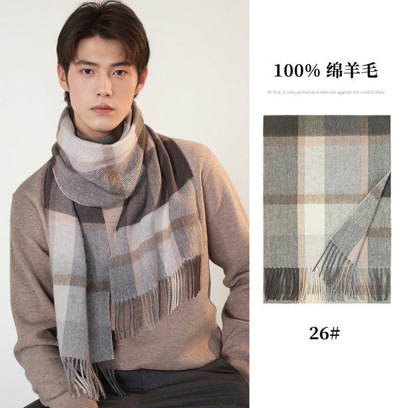 达芬奇密码2025新款绵羊毛秋冬季情侣保暖加厚围脖送长辈礼盒