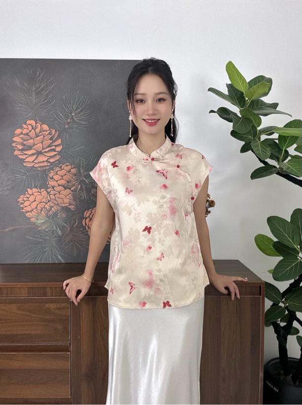 【浅香吟】新中式国风气质高定夏季女士短袖上衣复古中国风