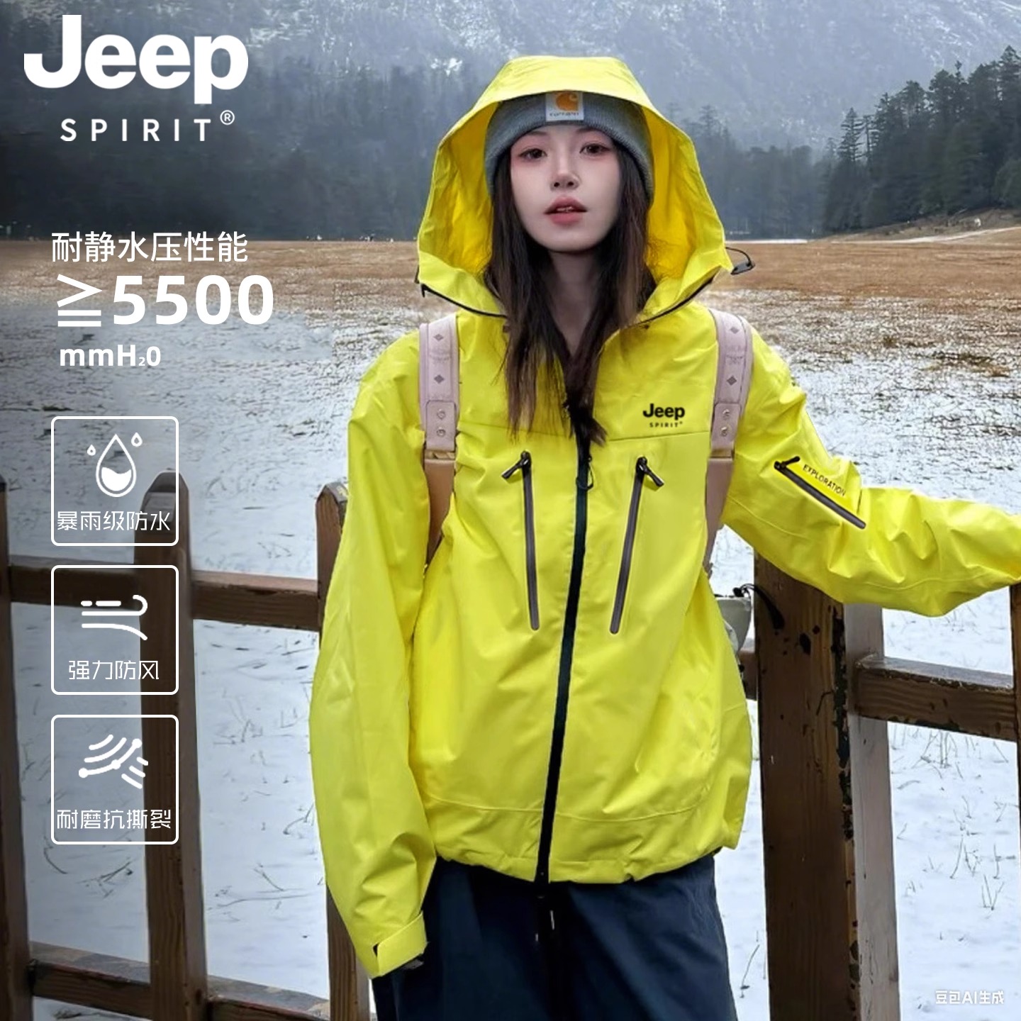 吉普JEEPSPIRIT冲锋衣男女款爆款2025新款三合一防水防风机能外套