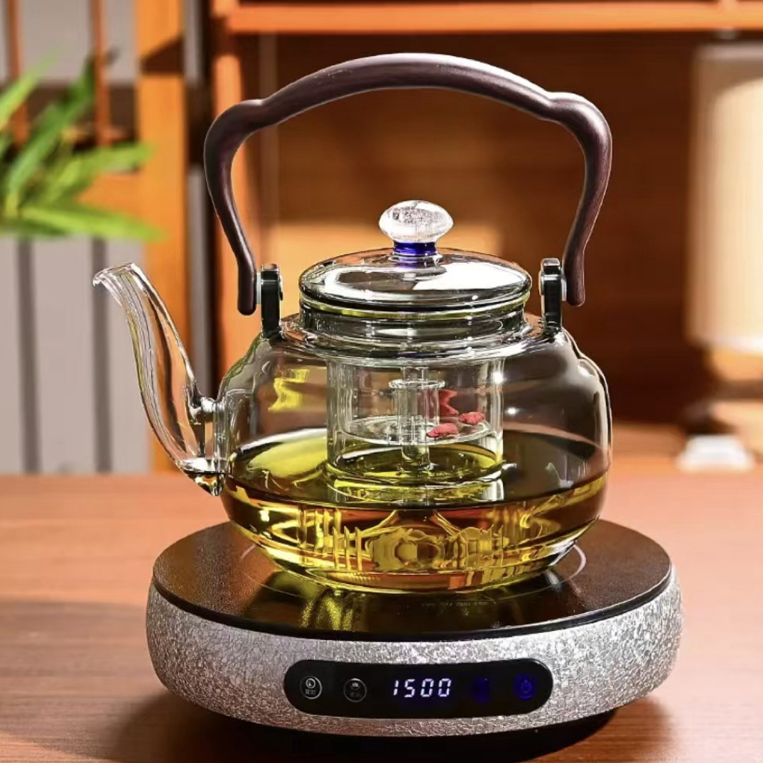 正茗堂电陶炉1500瓦大功率超薄家用玻璃提梁壶套装电陶炉子