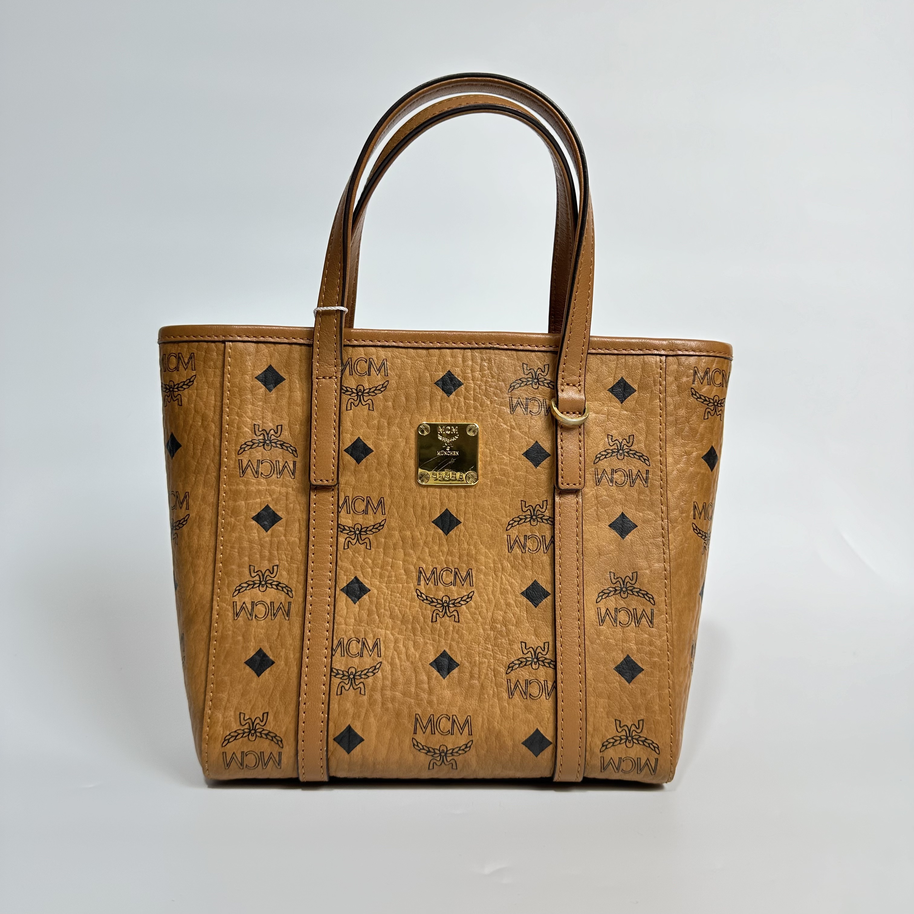 95新 MCM  干邑色经典托特手提包 Anwen 5112