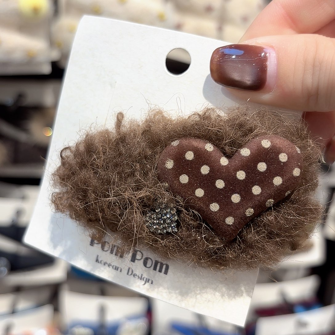 布艺铁合金咖色爱心一个