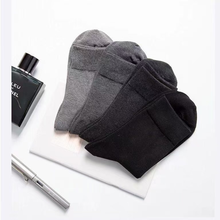 【送一个赠品】冬季常规款夏季中筒袜厚款拼接防臭吸汗透气提花男