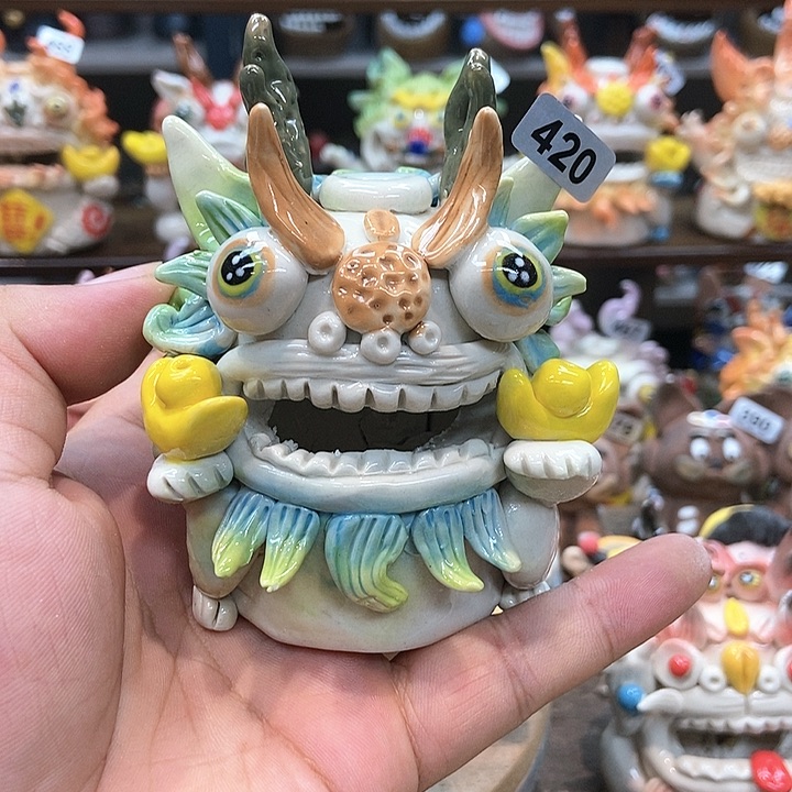 摆件直播间手工抽象陶瓷摆件420