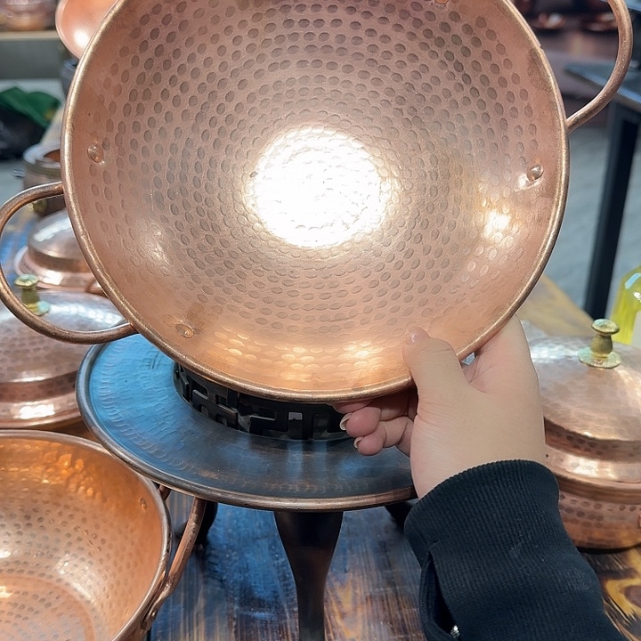 紫铜手工制作干锅23口径