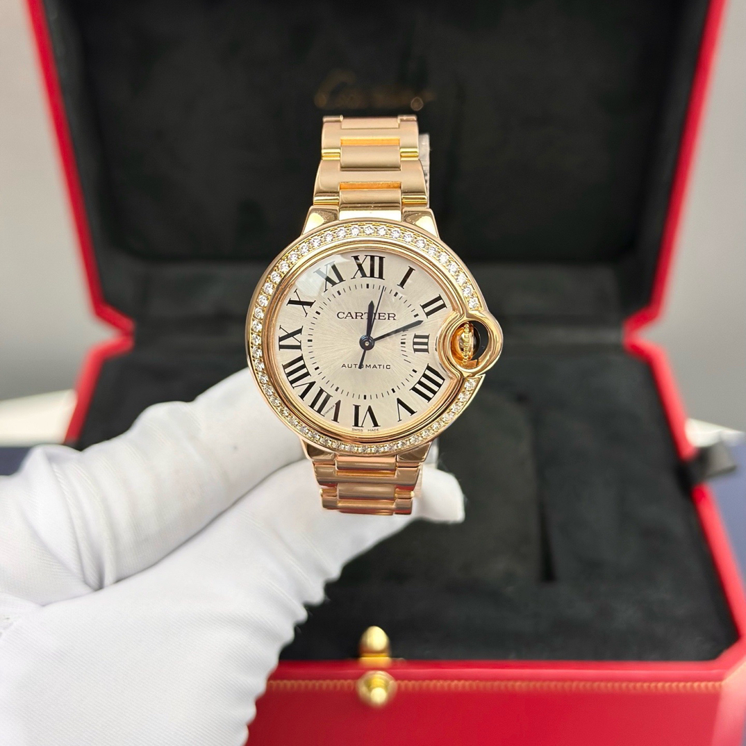 99新 Cartier/卡地亚 WJBB0036蓝气球33mm玫金原钻银盘板链全套21