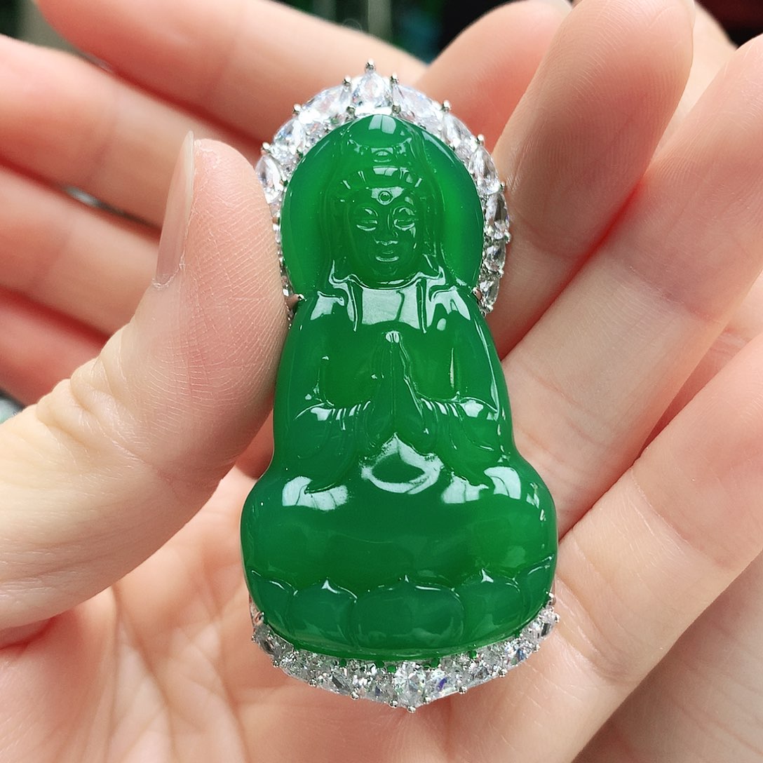 玛瑙/玉髓吊坠银S925镶嵌