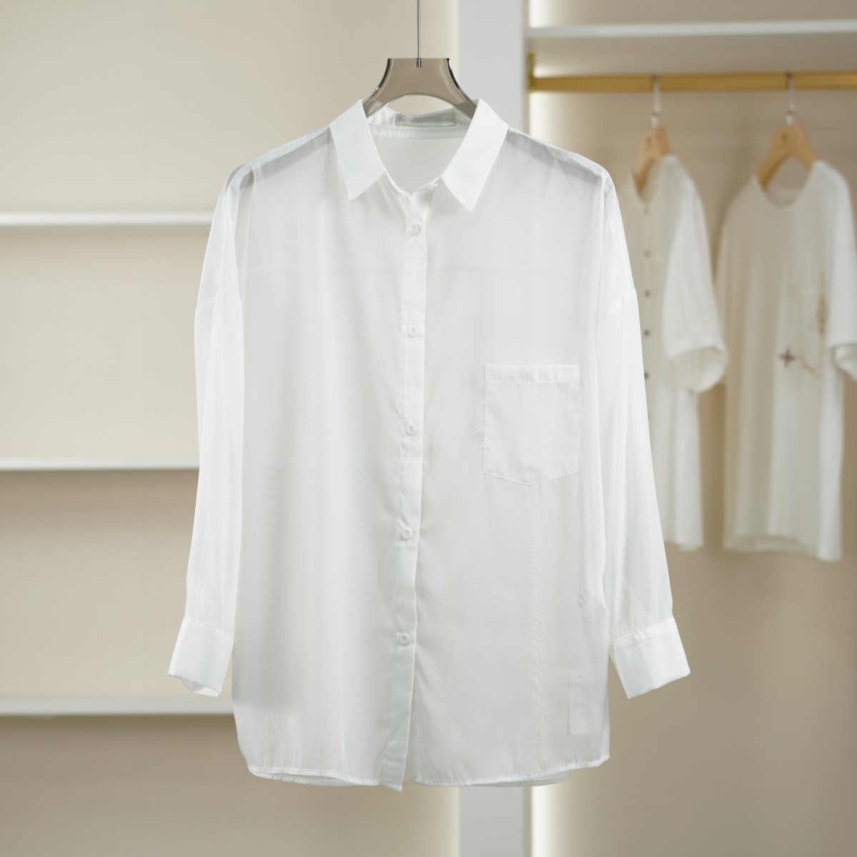 麦迪尚品【蒙M】50501160真丝轻薄衬衫春夏女装品牌折扣（微瑕）