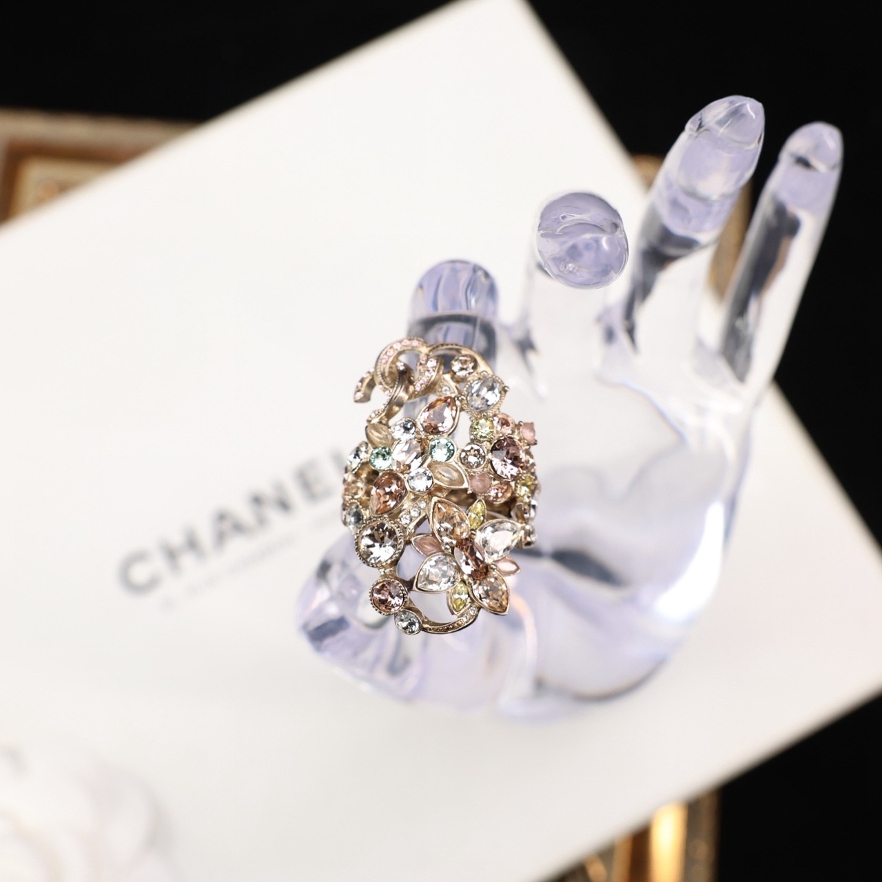 95新 Chanel/香奈儿 柚礼中古/香奈儿繁花戒指lz511633