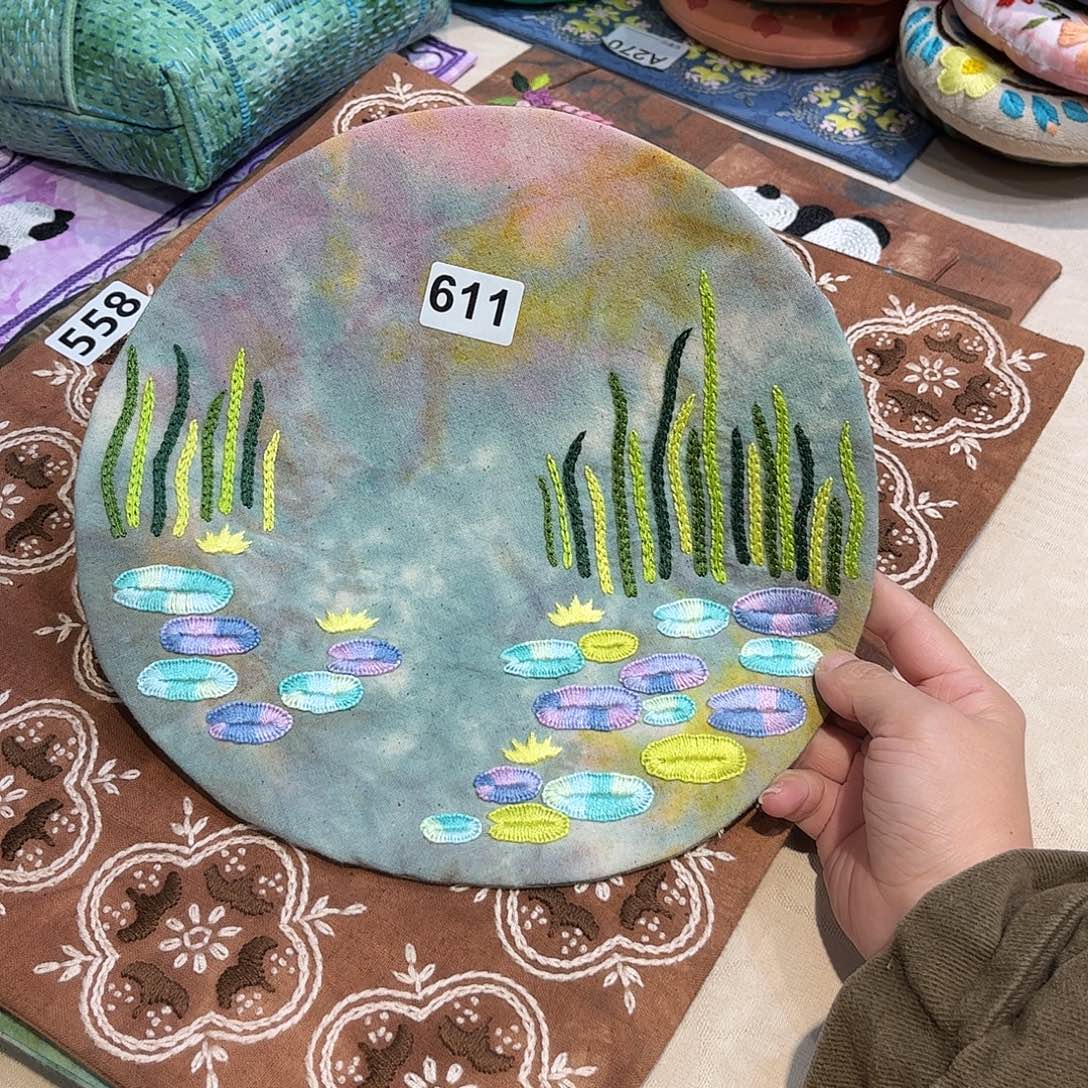 直径24刺子绣茶席