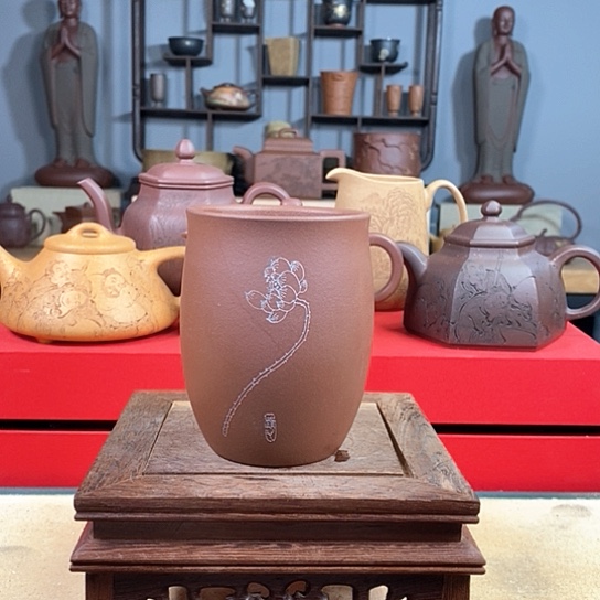 紫砂茶杯大清心微瑕