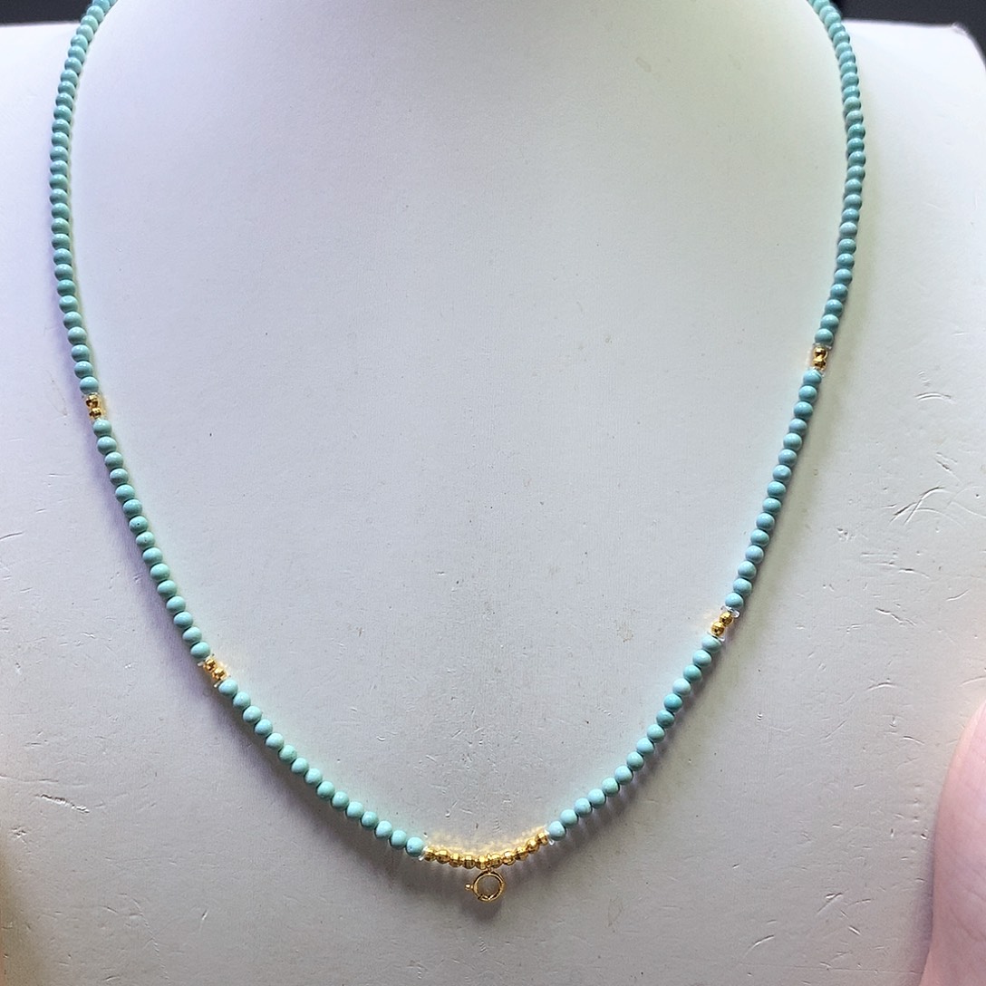 绿松石18K金镶嵌项链