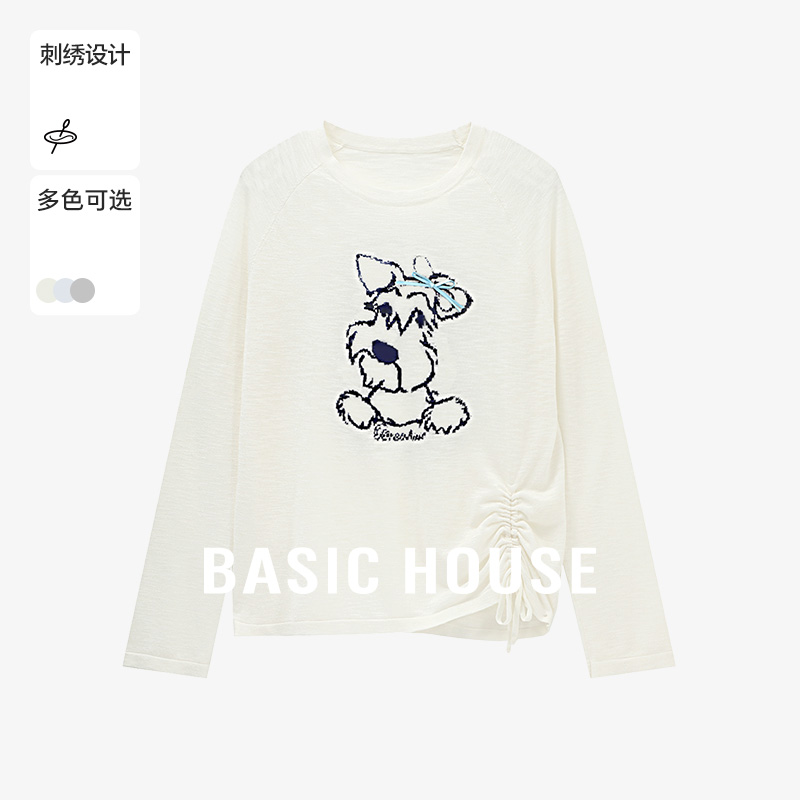 Basic House/百家好夏季纯欲慵懒风女装洋气针织衫-B0625B5BEM2