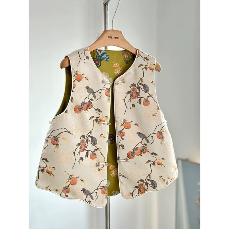 高级感宋锦提花新中式马甲国风小众原创减龄气质