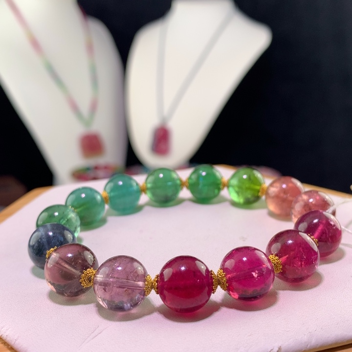 双色碧玺手链未镶嵌