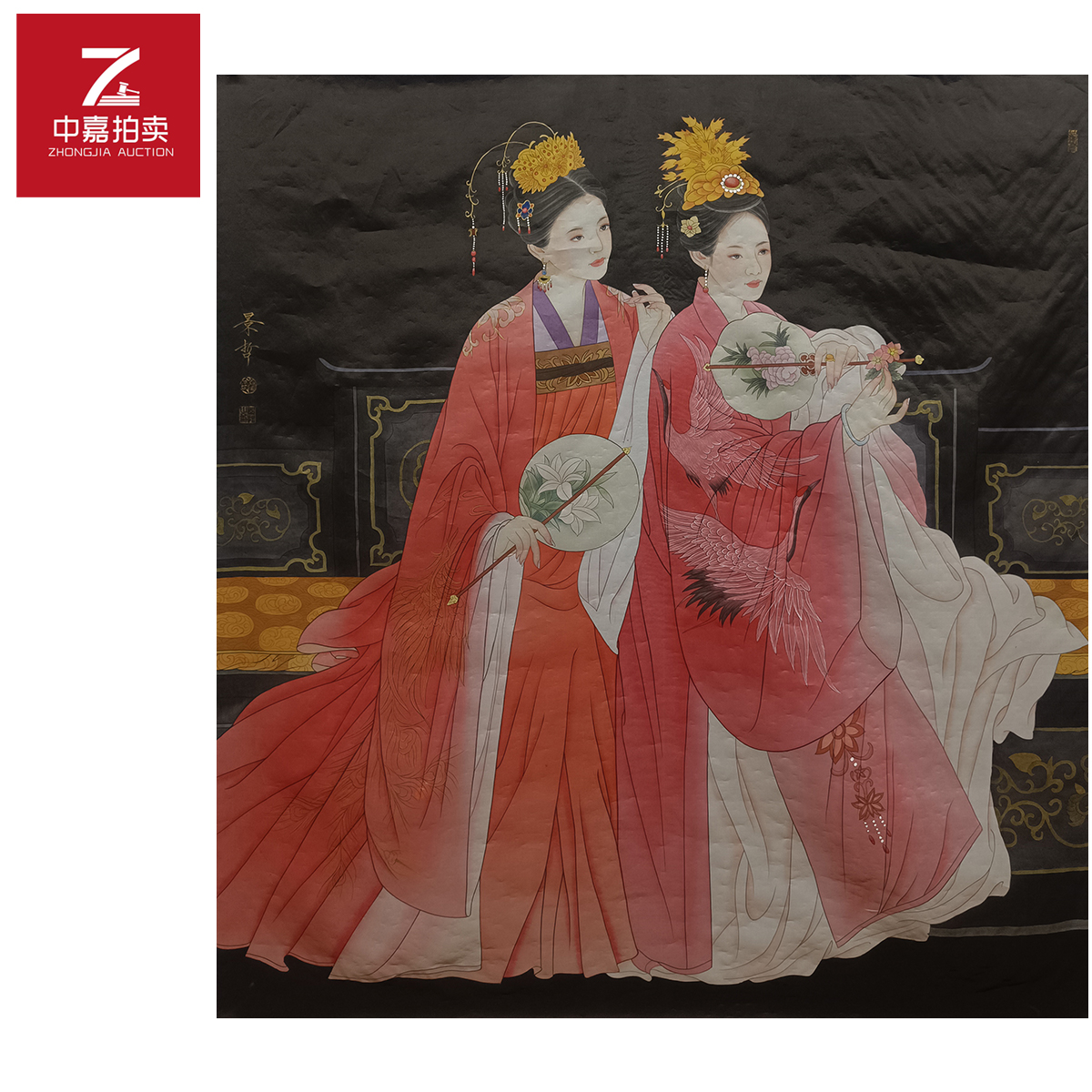 崔景哲绘画绢本118x128