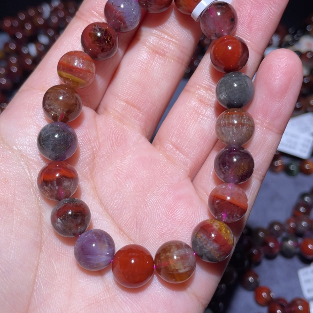 水晶手链未镶嵌茜*儿极光多宝10mm-1834