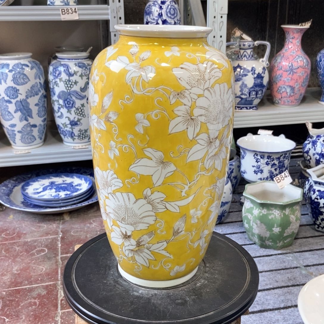 摆件花瓶手绘釉下彩轻微矿点