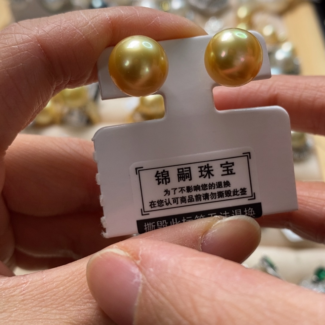 海水珍珠耳饰18K金镶嵌