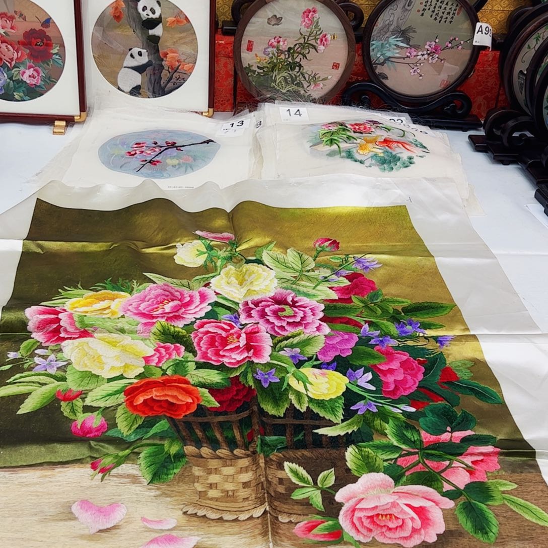 煽***。刺绣花开富贵50/70画心