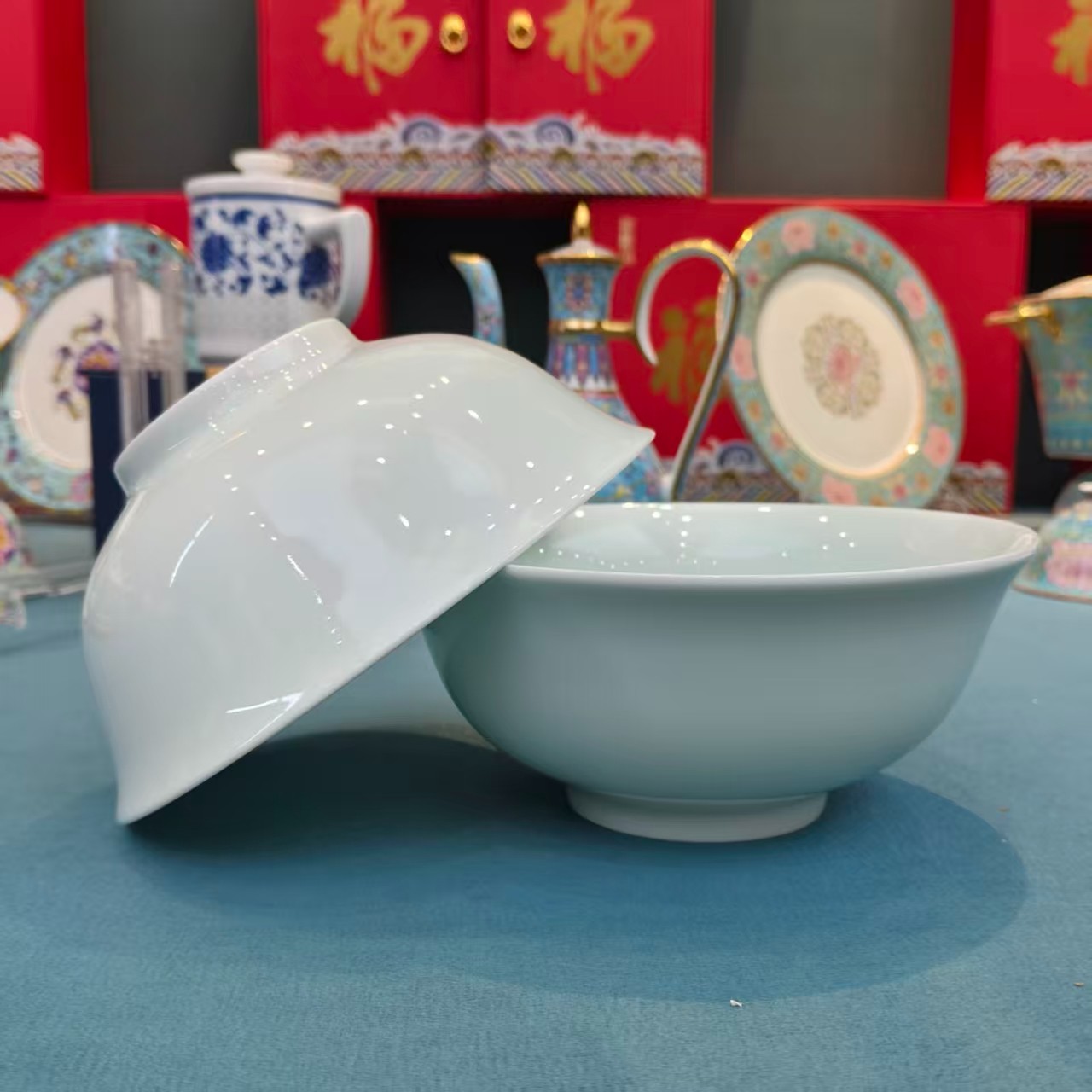 景德镇餐具【微瑕尾货】影青7英寸面碗