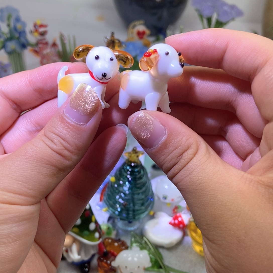 琉璃手工艺品一对