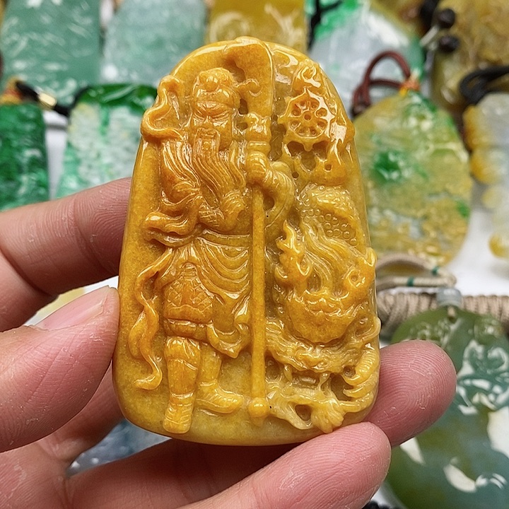 翡翠颈饰未镶嵌天然翡翠A货挂件