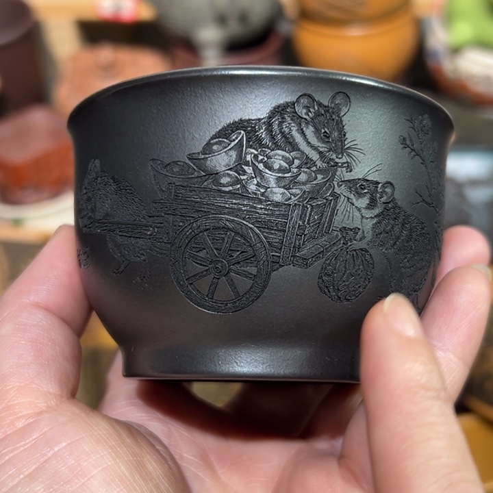 紫砂茶杯宜兴紫砂主人杯