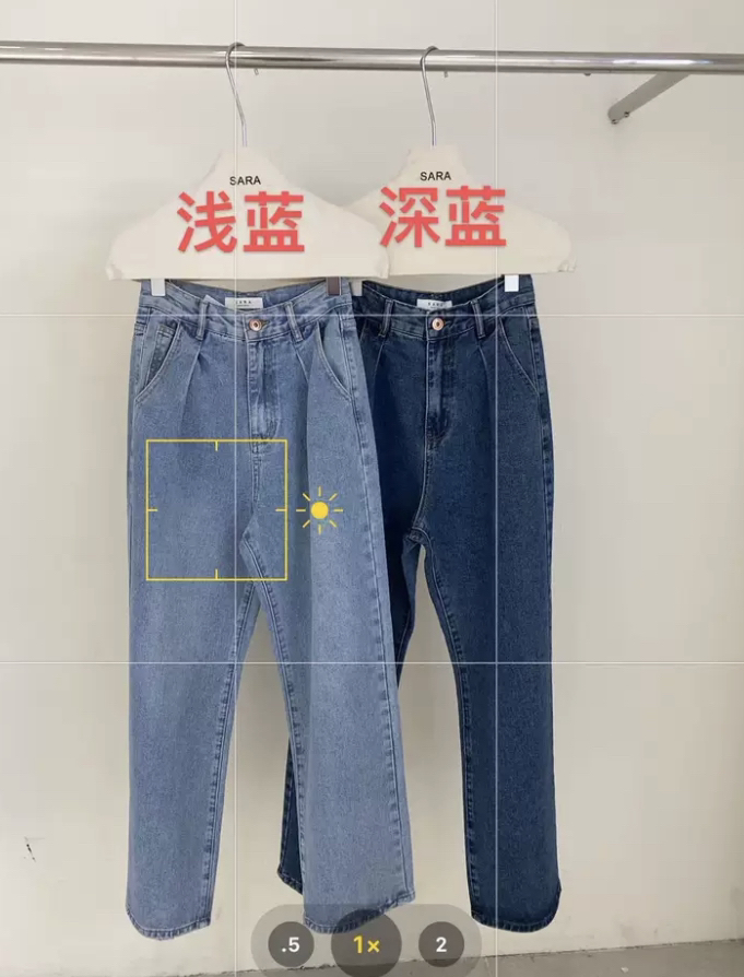 春季高腰显瘦牛仔裤女百搭烟管老爹裤直筒长裤