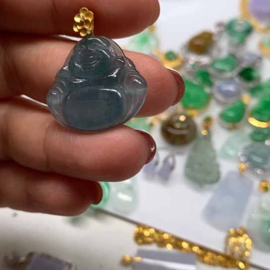 翡翠颈饰银S925镶嵌翡翠