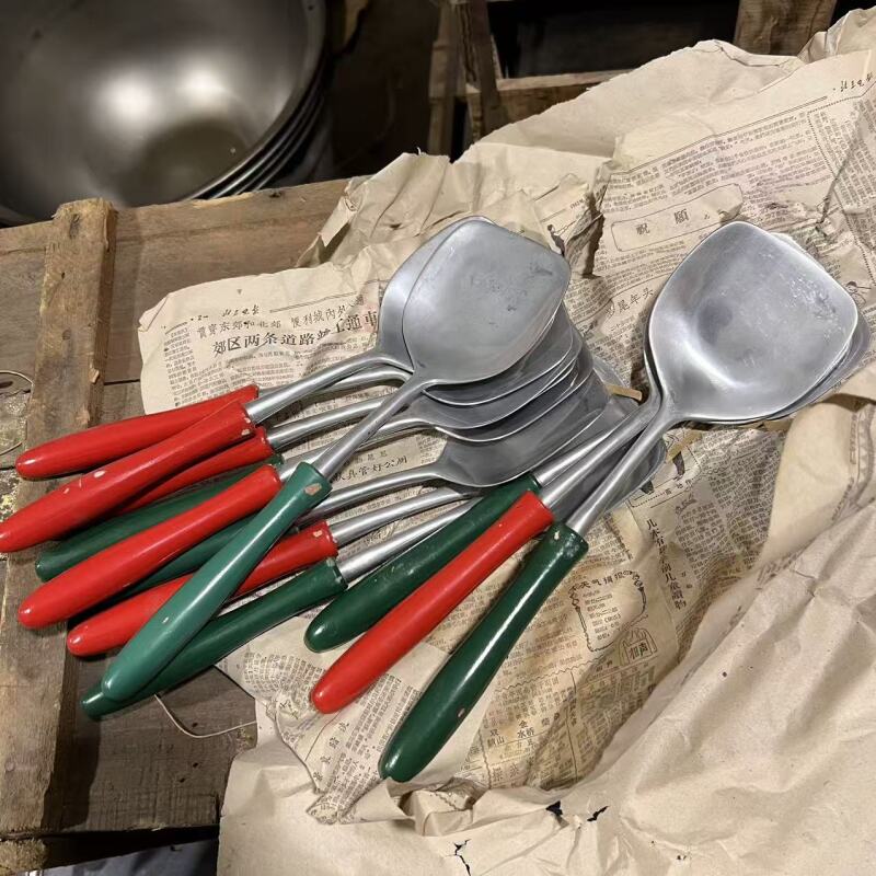 正品老货木把铝饭铲微磕碰
