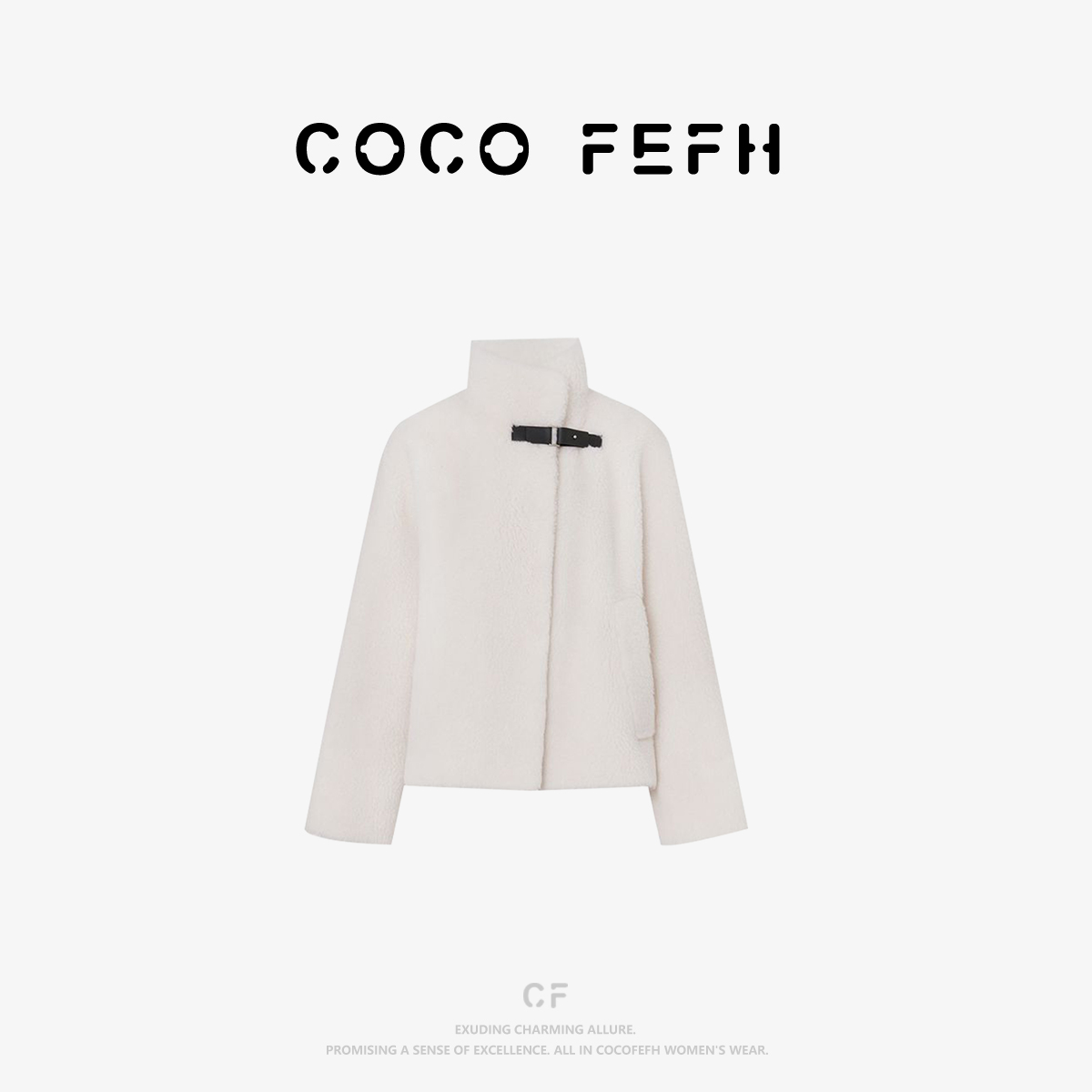 容诺【外套】2025冬季新款立领骆驼绒羊羔毛短外套长袖女Z8339