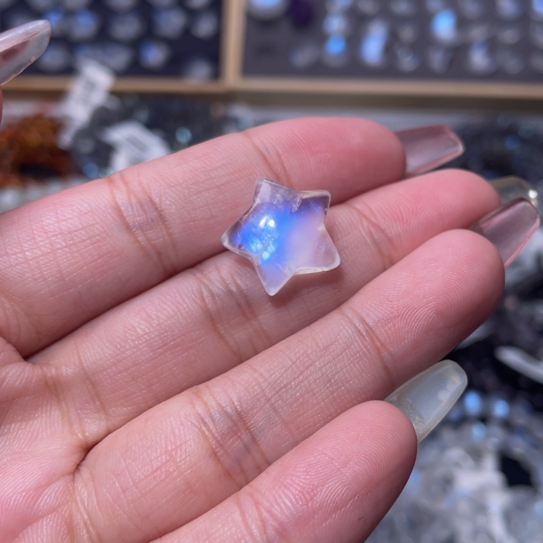 月光石吊坠(不含链)未镶嵌蓝月光星星