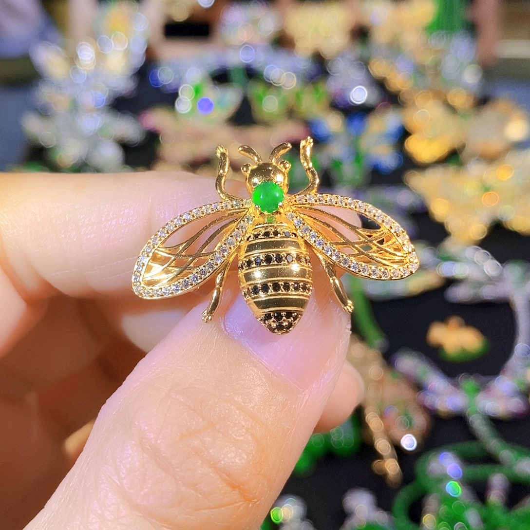 吊坠(不含链)银S925镶嵌翡翠