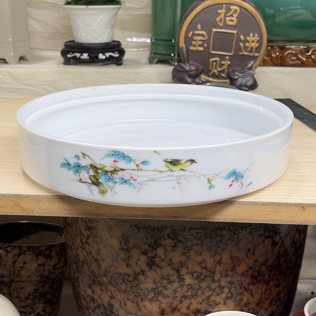 陶瓷绿植多肉微瑕花盆口径21*4.5无孔