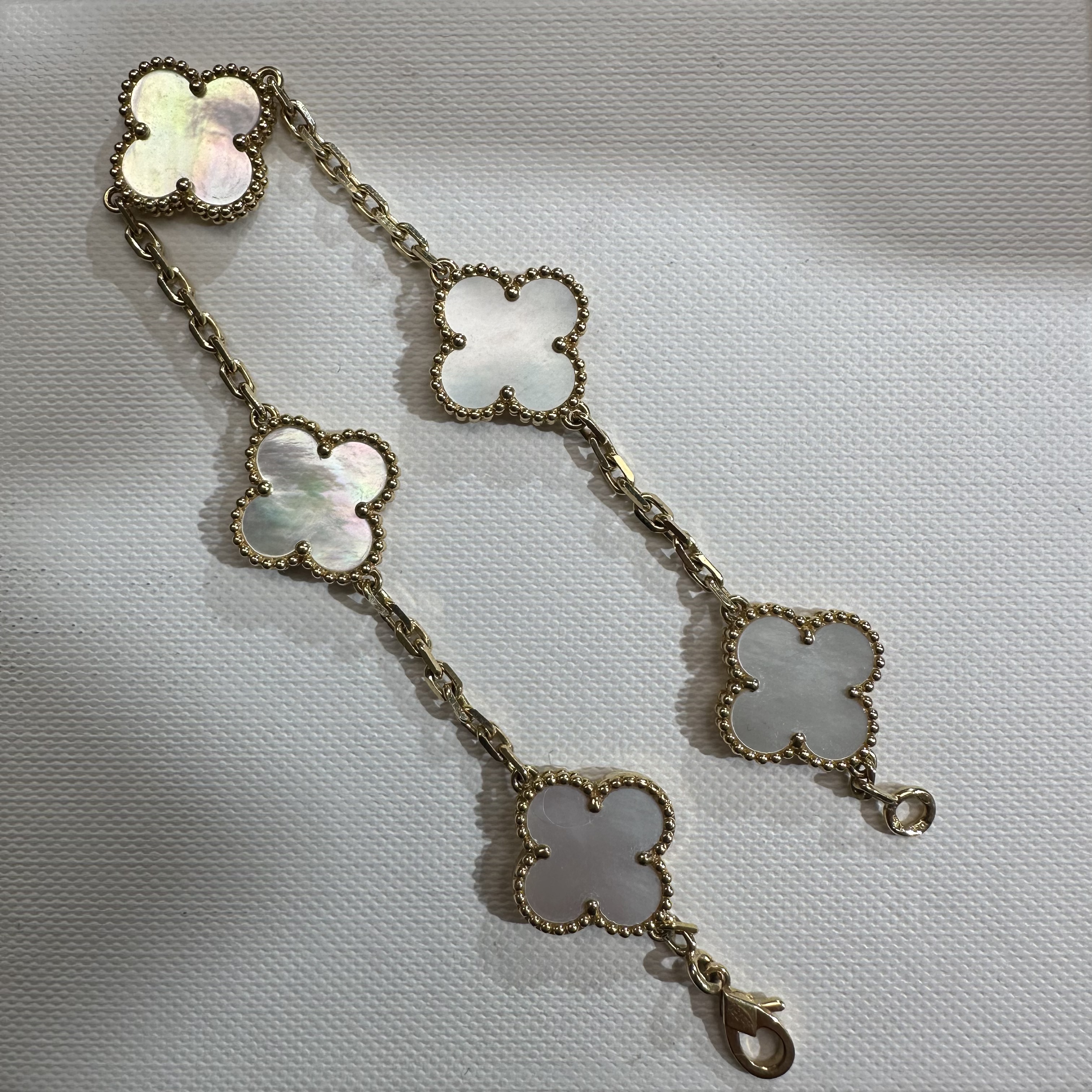 【四哥甄选珠宝】18K金白贝母手链 浅金黄 重金精工版