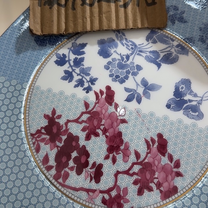 瓷片布莱顿蓝大八角盘真的太好看了