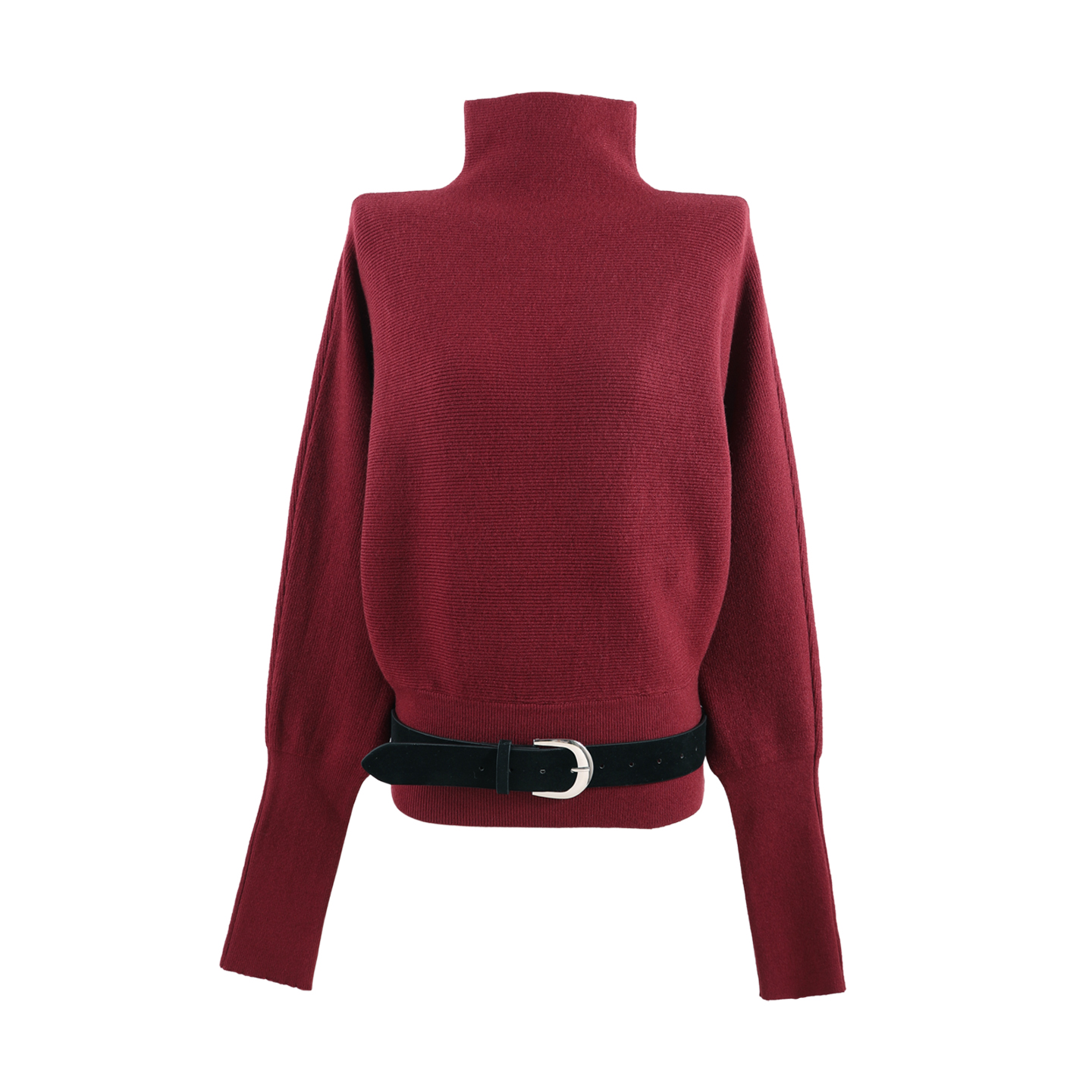 2025冬季通勤软糯亲肤高领时尚针织衫上衣YHBZW918236【赠送腰带】