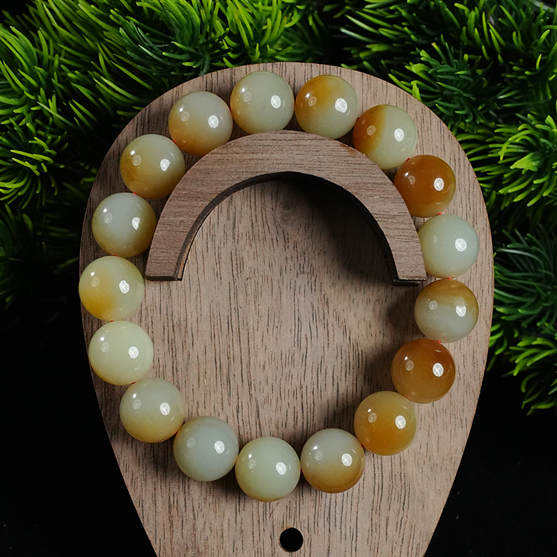 lot31 和田玉糖白手串/DW51127-201251 山东保利