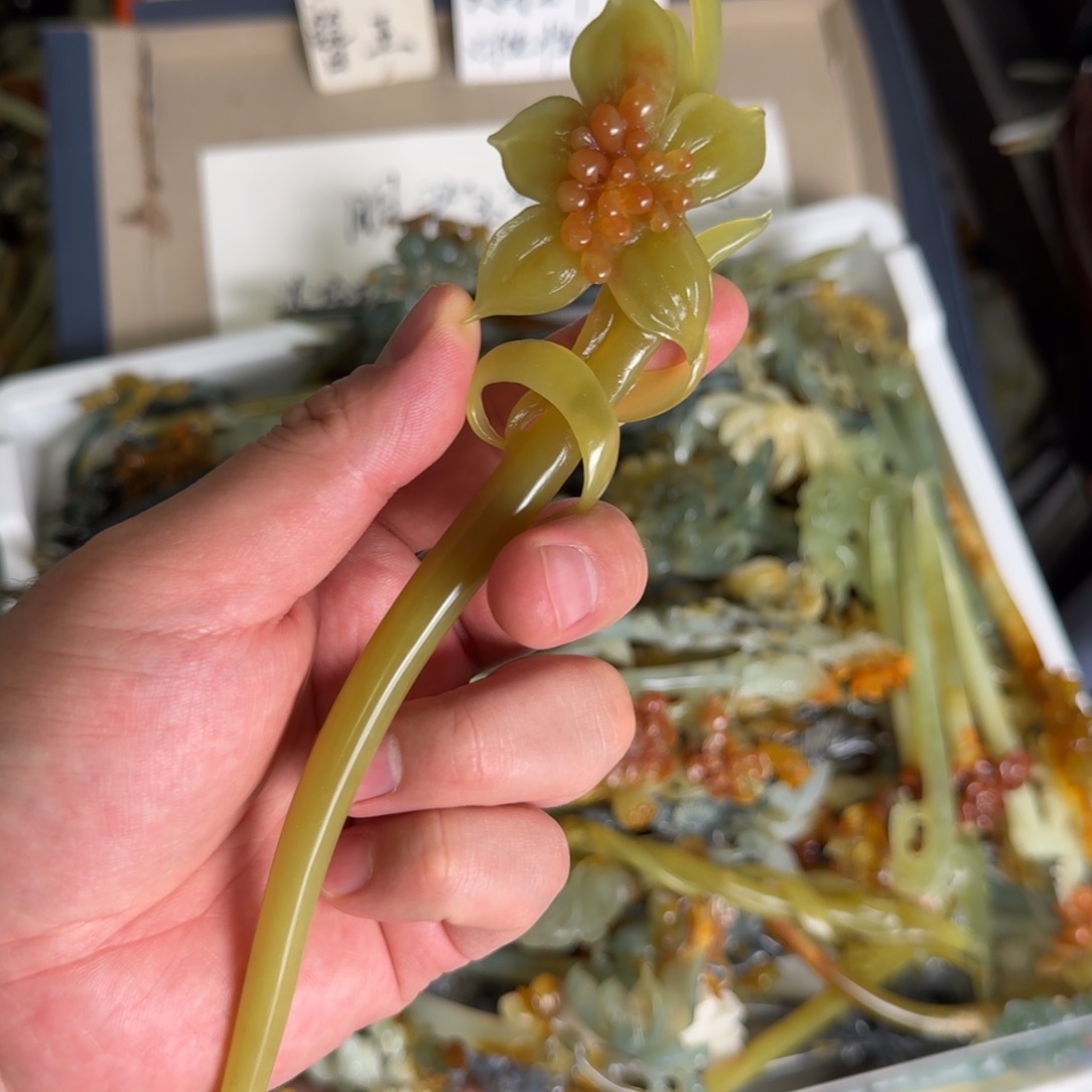 岫玉发簪未镶嵌明君玉簪贼拉好看